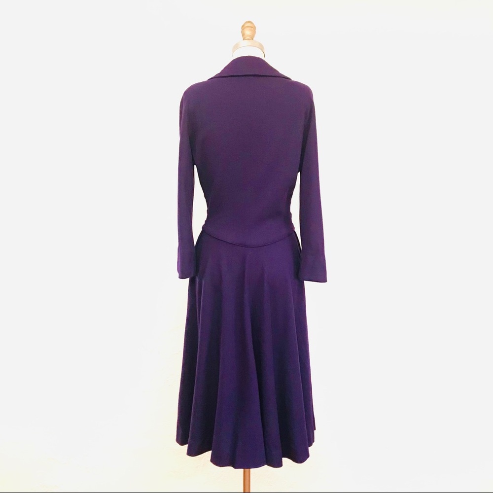 Vintage Rare 1940’s Eggplant Wool Princess Coat Gem